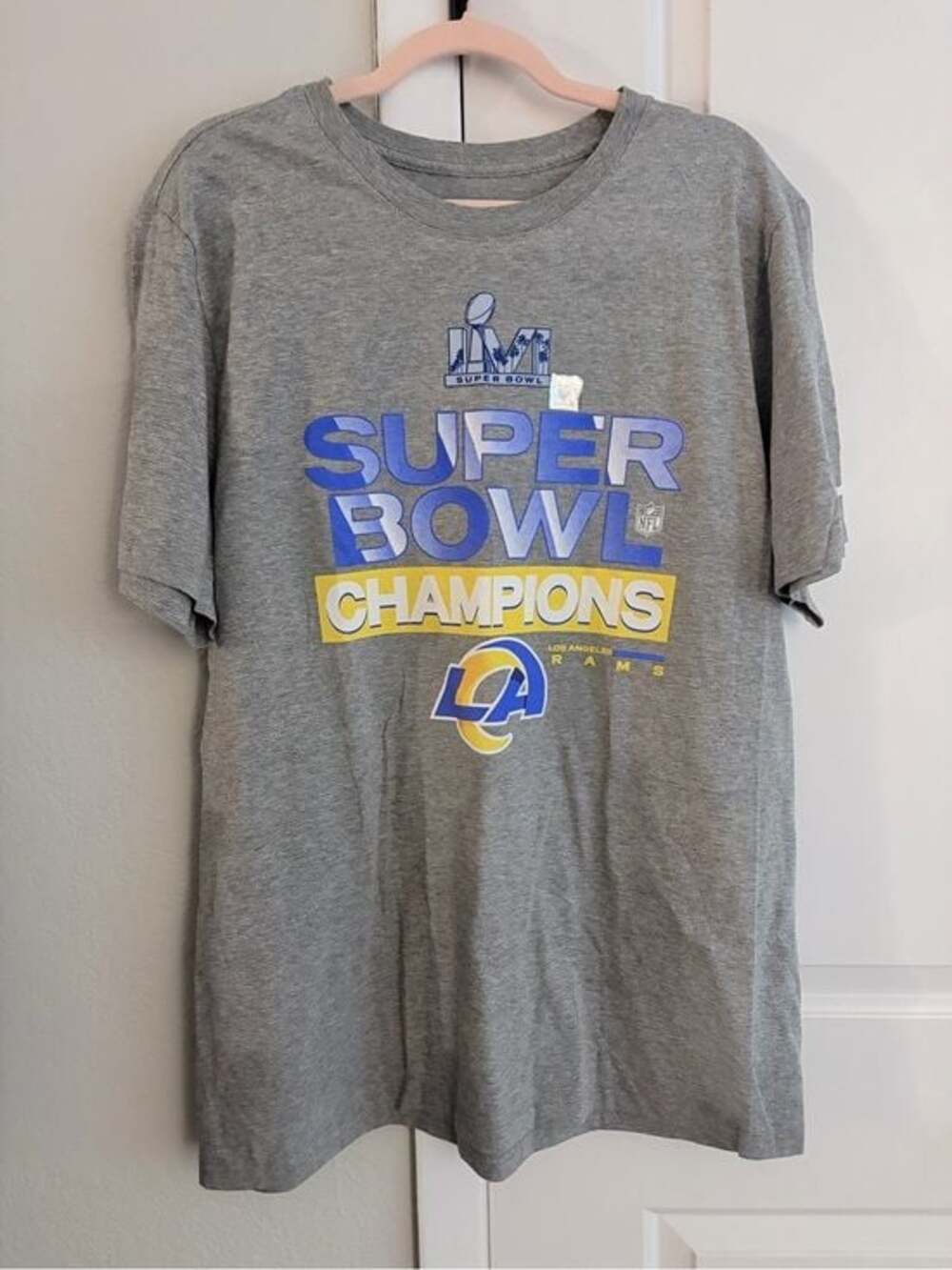 Nike Los Angeles Rams Super Bowl LVI Champions Graphic T-Shirt Gray Size XL